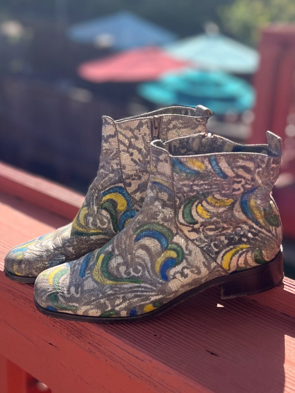 Dries Van Noten Printed Leather Ankle Boots Made in Italy | Size EU 37.5